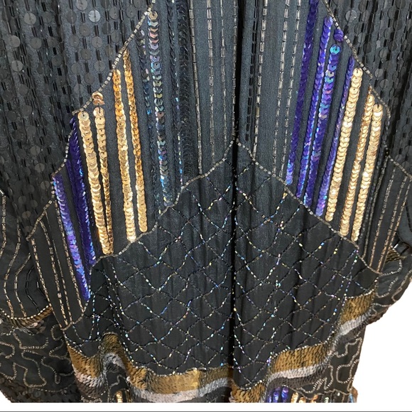 Art Deco Sequin Caftan Kimono Coat - Picture 14 of 16